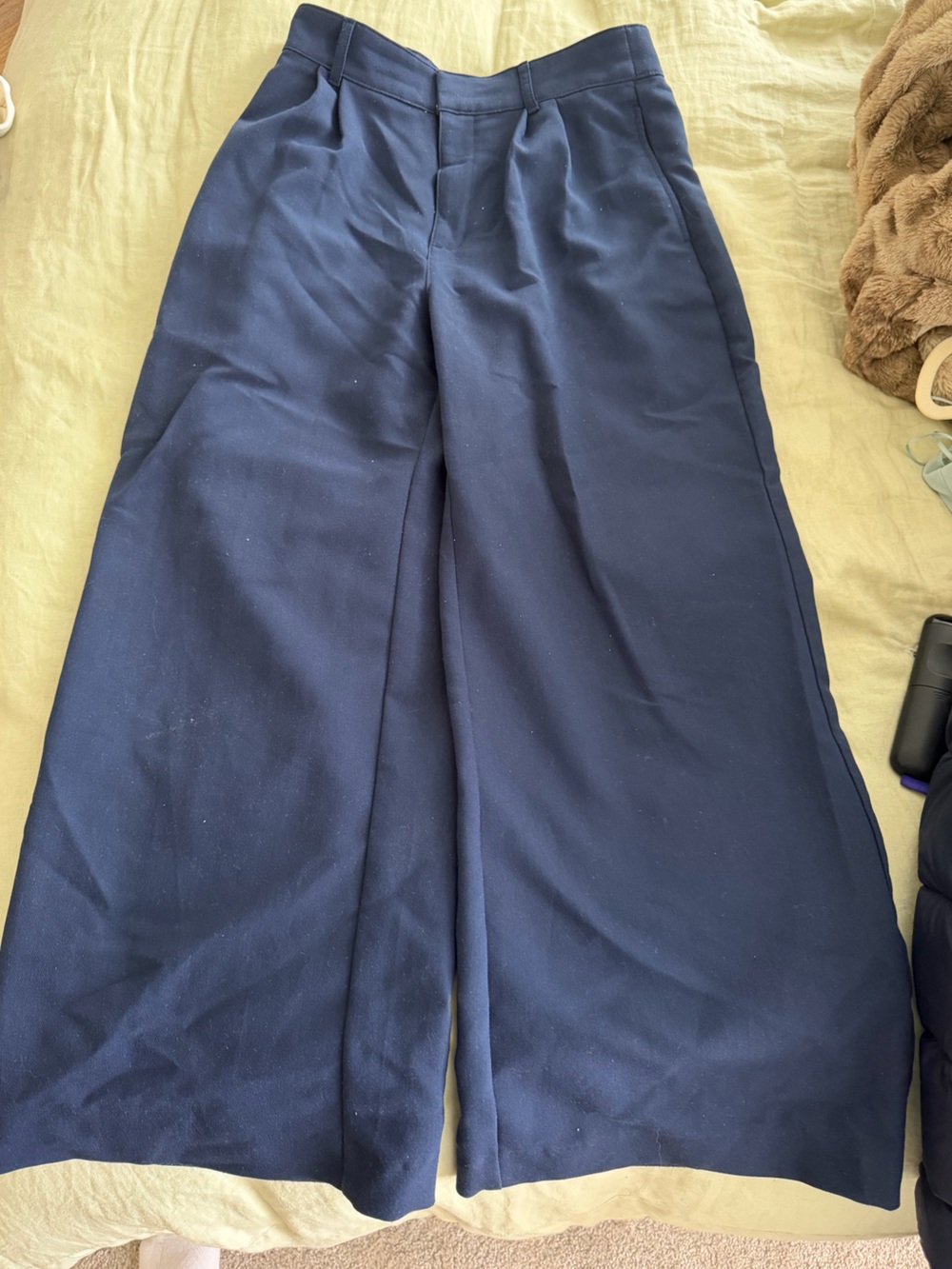 Abercrombie & Fitch Dark Navy Wide Leg Trousers